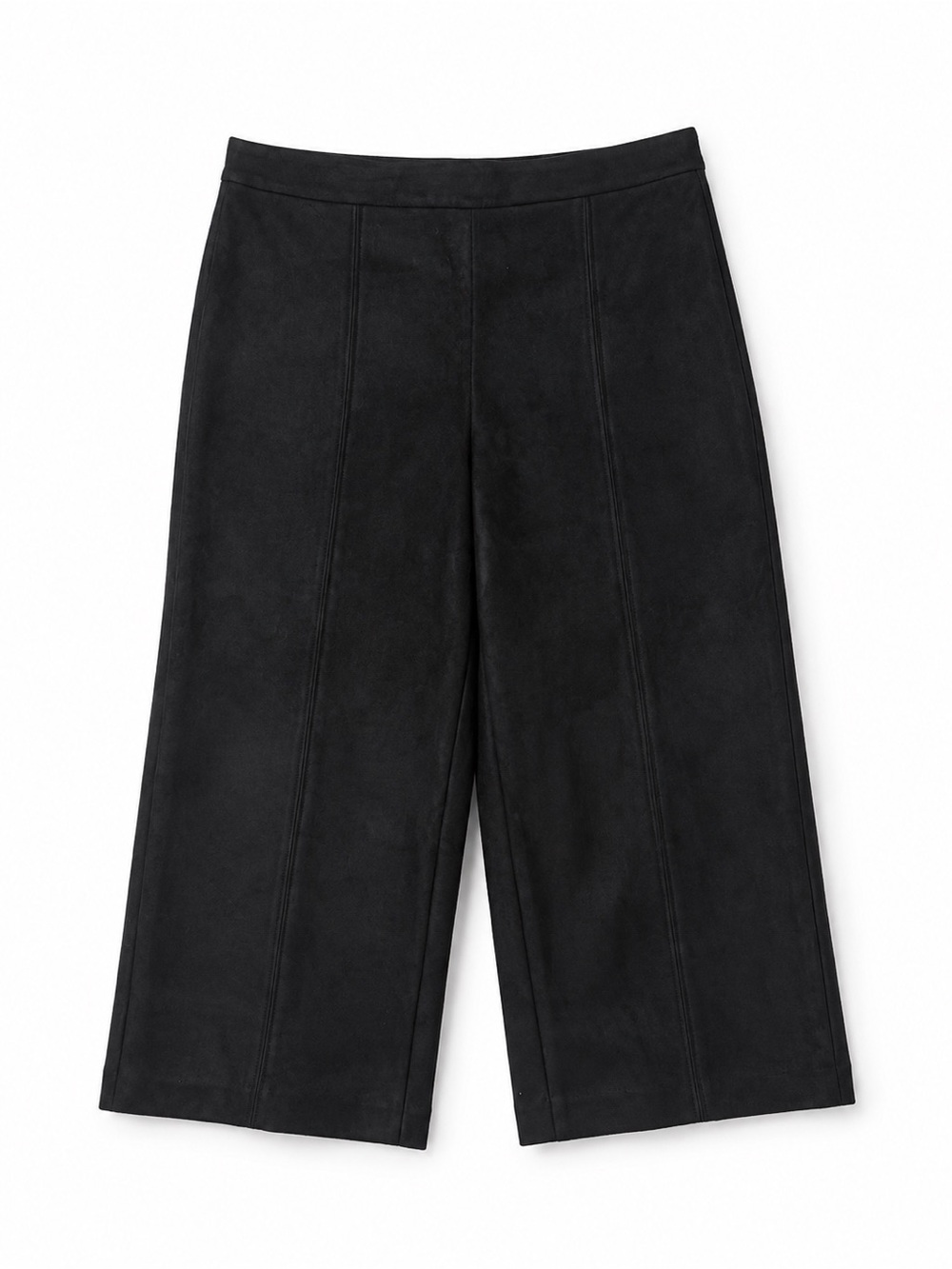 Ann Taylor Wide Leg Faux Suede Cropped Pants Black Size 10